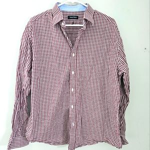 Mens Button Up Nautica Shirt Size 16 1/2 Red and White checkered.